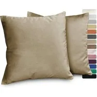 Beautex Kissenhüllen Samt 2er Set, Premium Kissenbezug, Sofa- und Dekokissen, (2 Stück), extra weich, viele Farben und Größen, verdeckter Reißverschluss