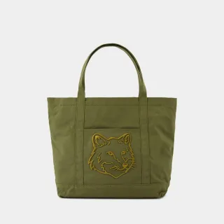 Fox Head Large Cabas - Maison Kitsune - Baumwolle - Grün