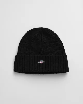 GANT - Shield Beanie aus Wolle black - Gr. - OS