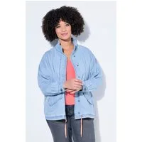 Angel of Style Sommerjacke Jeansjacke Boxy Fit Neon-Nieten Saum-Tunnel
