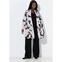 Ulla Popken Sommerjacke Longjacke Schalkragen offene Form asymmetrisch