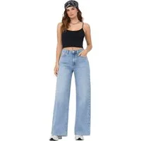 ONLY Bootcut-Jeans ONLMADISON Damen Jeans Wide Leg High Waist Hellblau Denim 15282975 verleiht jedem Outfit eine zeitgemäße, modische Note.