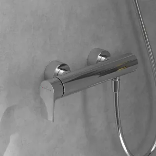 Villeroy und Boch Liberty Einhebel-Duscharmatur TVS10700300061 mit Rückflussschutz, Wandmontage, chrom