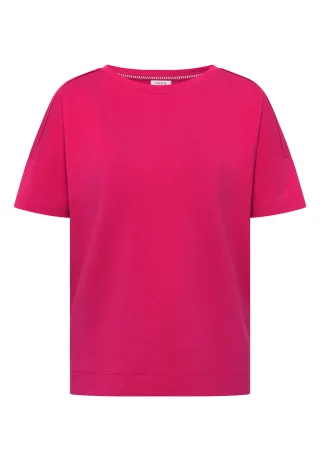 CECIL - Kurzarm T-Shirt mit Schulterdetail beetroot pink - Gr. - XS