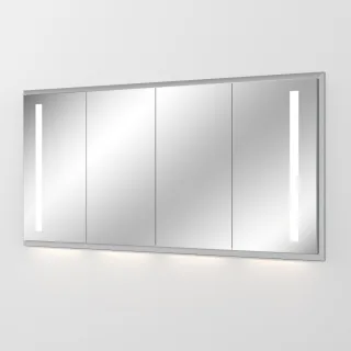 Sanipa Reflection Aluminium-Wandeinbau-Spiegelschrank WILMA 165 mit LED-Beleuchtung, AU3106L AU3106L