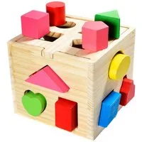all Kids United Steckspielzeug Steckspielzeug Holz – 13-tlg. Lernwürfel Puzzlebox für Kleinkinder, (Holz-Würfel, 13-tlg), Puzzle Steckbox für Kleinkinder