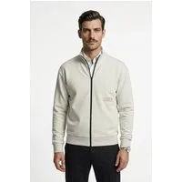 BOSS GREEN Sweatjacke Stehkragen, Relaxed Fit, Rippbündchen