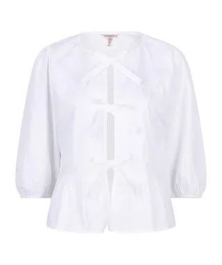 Esqualo - Bluse mit Schleifen weiß - Gr. - 38