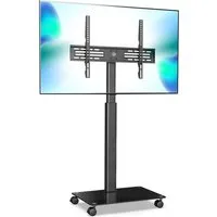 FITUEYES TV-Ständer TV-Rollwagen mit Rollen, 32-60 Zoll, (bis 60,00 Zoll, höhenverstellbar, ±35° schwenkbar)
