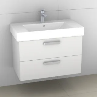 Artiqua 412 Waschtischunterschrank für Strada K0788 Weiß Hochglanz, 412-WU2L-I18-7016-68 412-WU2L-I18-7016-68