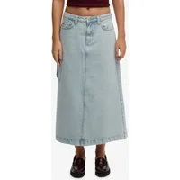 Superdry Jeansrock DENIM CARGO MAXI SKIRT mit 1-Knopf-Form, Regular Fit, kniebedeckende Länge, aus Baumwolle