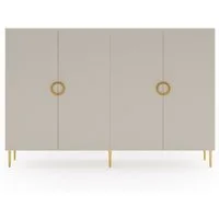 MOEBLO Kommode VALERIA B09 (Kaschmir – Großes Sideboard mit 4 Türen, Goldfarbene Metallfüße und Griffe, Modernes Stauraummöbel, Sideboard Wohnzimmer Kommode Schlafzimmer Komodenschrank Highboard), (BxHxT): 180x120x40,5 cm