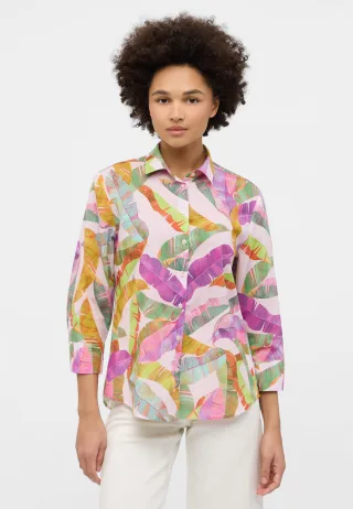ETERNA - Bluse Leinwandgewebe 3/4-Arm rosa - Gr. - 38/Dreiviertelarm