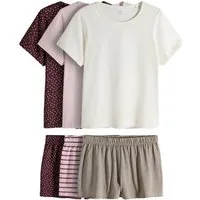 The Set Pyjama The Set Schlafanzug mit T-Shirt + Shorts, 3er-Pack (6 tlg)