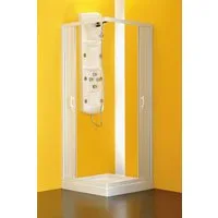 Forte Italy Eckdusche, BxT: 75x90 cm, Kunststoff, extra großer Einstieg, variabler Verstellbereich, BxT: 80 x 90 cm