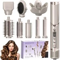 MOPUEA Multihaarstyler Multihaarstyler Haarstyler 8-in-1 Haarstyler und Föhn Europäische Norm, mit LCD-Anzeige zusammenklappbare Griff und Überhitzungsschutz
