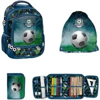 PASO Kinderrucksack mit Turnbeutel & befüllter Federmappe - FUSSBALL - Football Club (3-teilig)