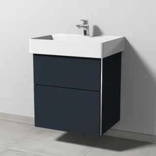 Sanipa 3way Waschtischunterbau zu Duravit Dura Square Waschtisch mit 2 Auszügen, Marine-Matt BP4261R