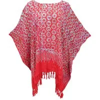 Guru-Shop Longbluse Poncho, Tunika, Strandkleid, Batik Kaftan,.. alternative Bekleidung