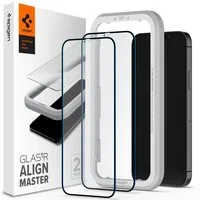 Spigen Displayschutzglas Spigen AlignMaster Full Screen Protector Apple iPhone 12 (Pro), 2 Stück