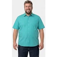 Men Plus Kurzarmhemd Karohemd Halbarm Kentkragen Seersucker Comfort Fit