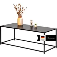 eluno Couchtisch im Industrie-Design aus schwarzem Metall 110 x 41 x 50 cm (1-St), höhenverstellbare Kunststofffüße