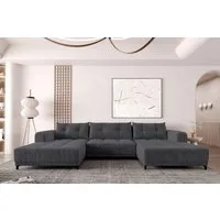 99rooms Wohnlandschaft Massimo, Sofa, U-Form, mit Schlaffunktion, Rundumbezug, in Cordstoff POSO