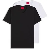HUGO T-Shirt HUGO-V (Packung, 2er) V-Ausschnitt, Slim-Fit, HUGO Logo-Print