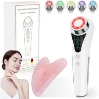 FOSMET Gesichtsmassagegerät 6 in 1 EMS RF Gesichtsmassagegerät mit LED, Wärme und Kälte, 6-in-1 Anti-Aging Gerät, Elektrisches Beauty Tool für tägliche Hautpflege und sanfte Massage