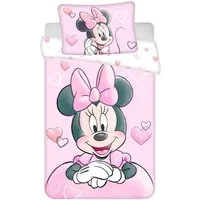 Jerry Fabrics Babybettwäsche Minnie Mouse „Powder Pink“ Baumwolle 100x135 + 40x60 cm, Baumwolle