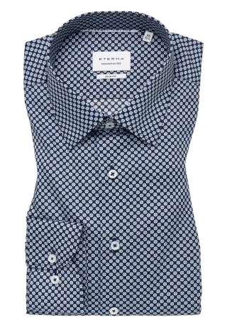 ETERNA - Dynamic Cotton Twill Langarm navy - Gr. - 43/Langarm - 67cm