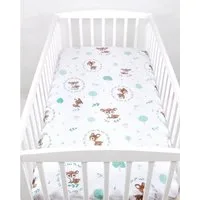 BabyLux Spannbettlaken BABYLUX SPANNBETTLAKEN 60x120 cm Spannbetttuch Baumwolle Kinder Baby, 120. Wald Reh
