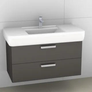 Artiqua 413 Waschtischunterschrank für Renova Plan 122101, 122102 Stahlgrau Metallic, 413-WU2L-K69-7 413-WU2L-K69-7141-88
