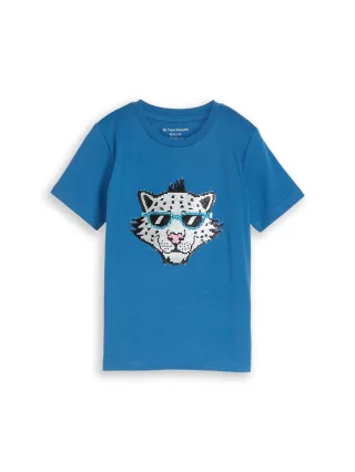 tom tailor kids - T-Shirt mit Wendepailletten federal blue - Gr. - 98