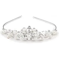 LuxusKollektion Diadem Silber Hochzeit Diadem Kristall Strass Braut Tiara Perle Krone