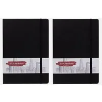 Spectrum Notizbuch 2 Stück Skizzenbuch Sketchbook Notizbuch A4 schwarz 50 Blatt