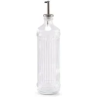 Zeller Present Glas Essig-/Ölflasche, Glas/Silikon/Edelstahl (304 stainless steel), 730 ml, transparent, Ø7,8 x 30 cm