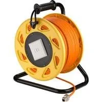 Patchkabel RJ-45 Buchse S/FTP, m. Cat.7a Rohkabel orange, 90 Meter, Verlängerung