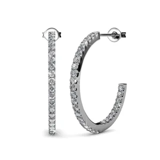 Creolen Simply - Silber und Kristall