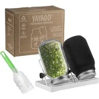 yayago Anzuchttopf Sprossenglas Keimglas 2er Set 750ml Anzuchtset für Sprossen Keimlinge