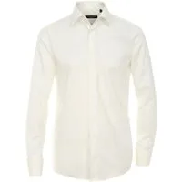 CASAMODA Langarmhemd Festliches Hochzeitshemd Herren Hemd (1-tlg) Langarm Kentkragen Uni Umschlagmanschette regular fit, ivory HL2, 38