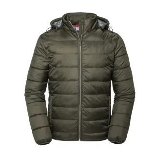 Russell - "Nano" Steppjacke mit Kapuze für Herren (Dunkel-Olive)