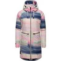 Ragwear Wintermantel Holstic Print Wasserdichter Winter Kurzmantel mit Kapuze