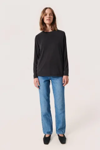 Langarm-Shirt Lockere Passform black
