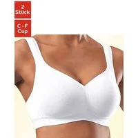 petite fleur by Lascana Soft-BH (Packung, 2 Stück) ohne Bügel, Baumwoll-Qualität – ideal für große Größen, bequemer BH
