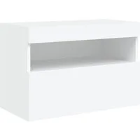 vidaXL TV-Wand TV-Wandschrank mit LED-Leuchten Weiß 60x30x40 cm, (1-St)