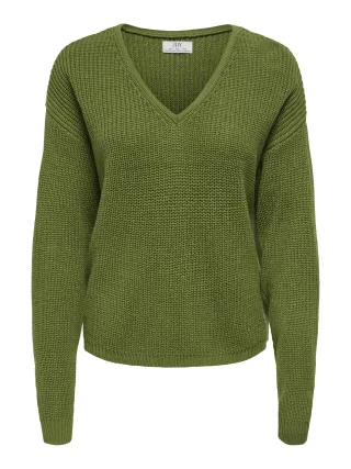 JDY - JDYEVIE L/S V-NECK PULLOVER KNT Cedar Green - Gr. - XS