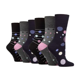 6er-Pack Damen Baumwollsocken ohne Gummi mit lockerem Oberschenkel