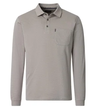 CASAMODA - Polo-Shirt Langarm beige - Gr. - 3XL
