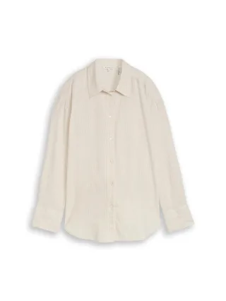 Tom Tailor - Locker geschnittene Hemdbluse beige - Gr. - 38